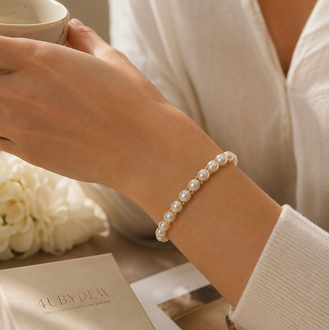 Luminous Pearl & Gold Bracelet