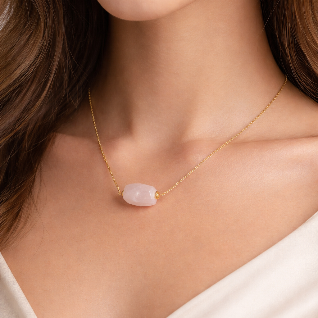 Chunky Gemstone - single stone on paperclip chain