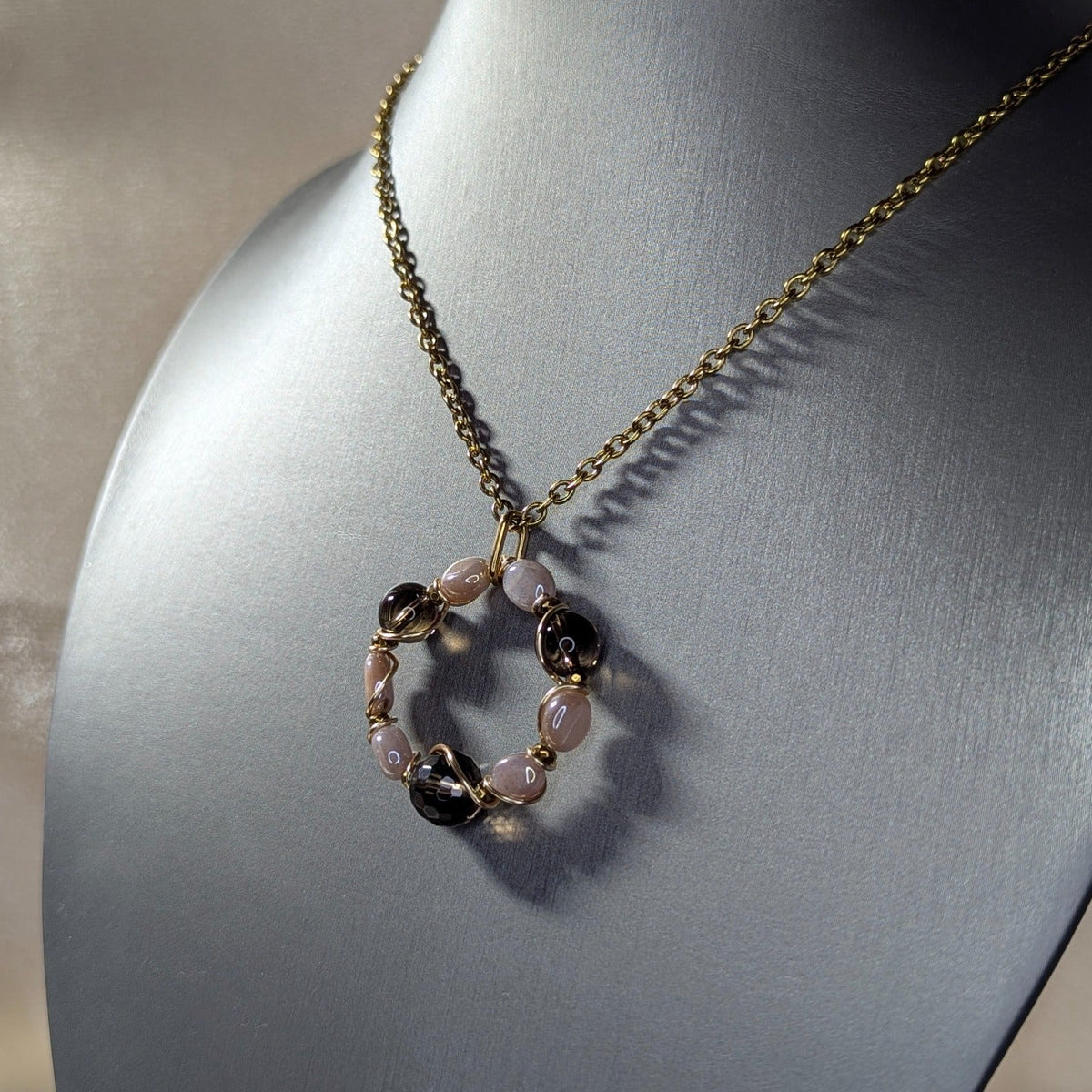 Smoky Quartz & Moonstone Necklace — In the Round