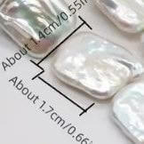 Natural Freshwater White Irregular Square Pearl Beads