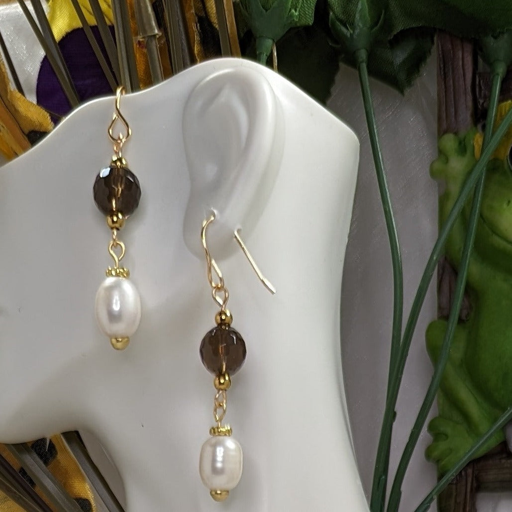 Earring: Smokey Quartz n&