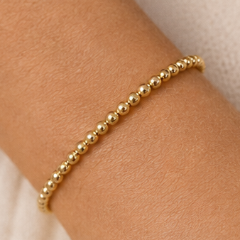 3mm 14K Gold Filled Bead Stretch Bracelet