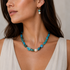 Handcrafted Turquoise and Freshwater Pearl Jewelry Set – Artisan Boho Luxe Necklace & Earrings