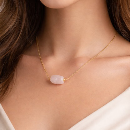 Chunky Gemstone - single stone on paperclip chain