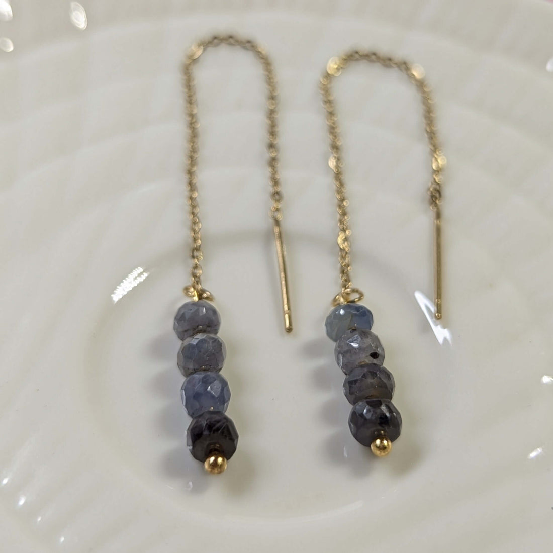 Blue Sapphire Threader Earrings