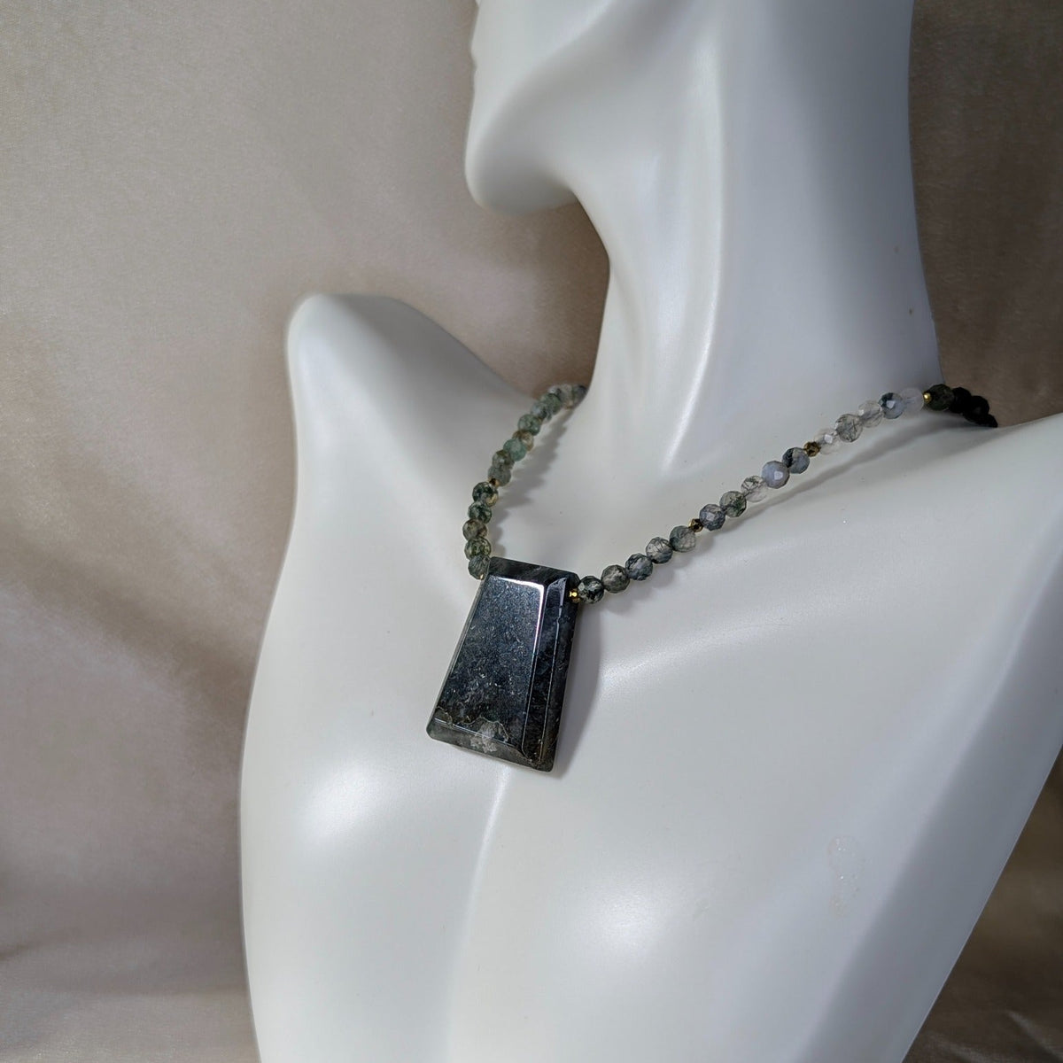 Indian Agate &amp; Moss Agate Necklace