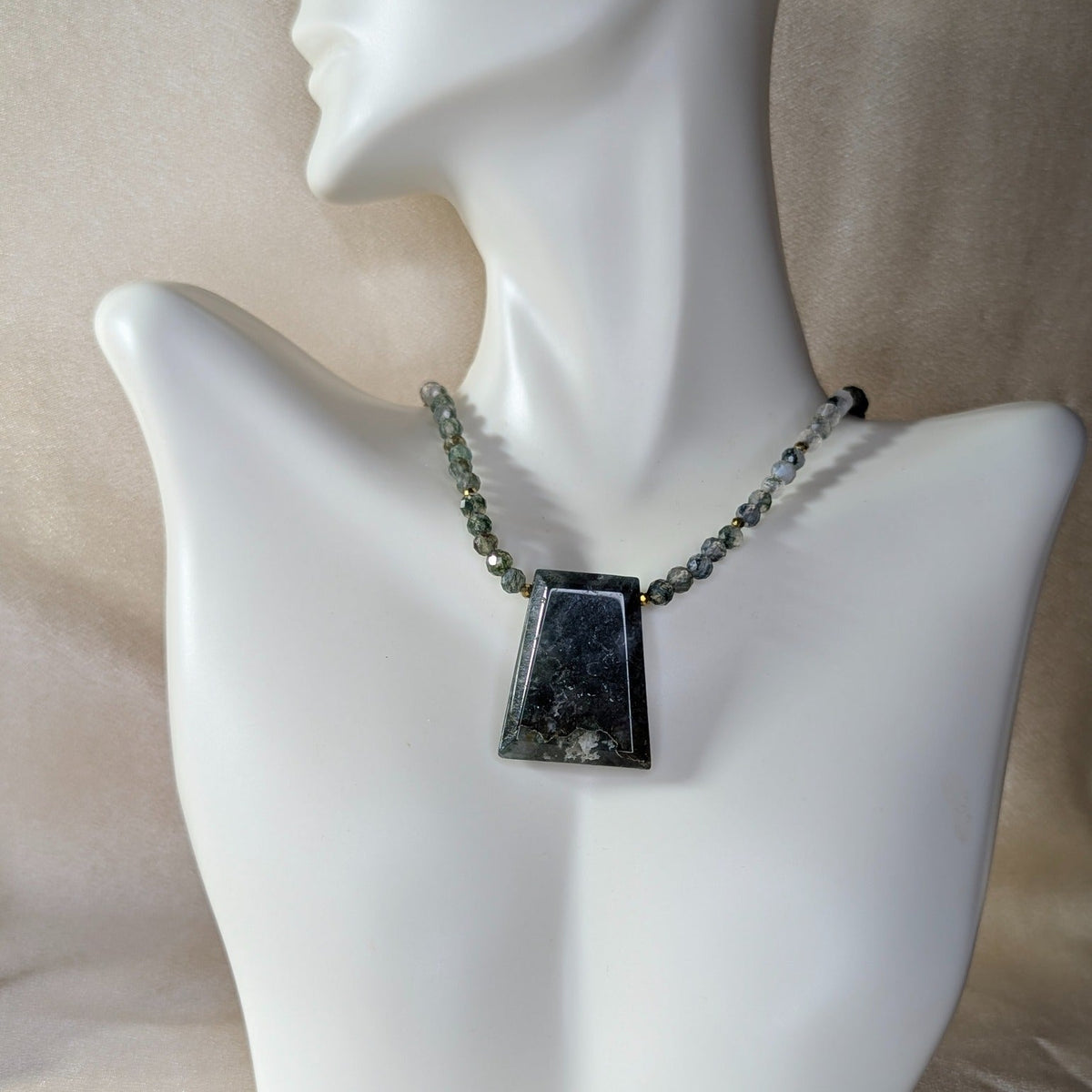 Indian Agate &amp; Moss Agate Necklace