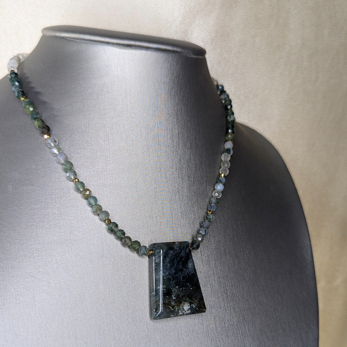 Indian Agate &amp; Moss Agate Necklace