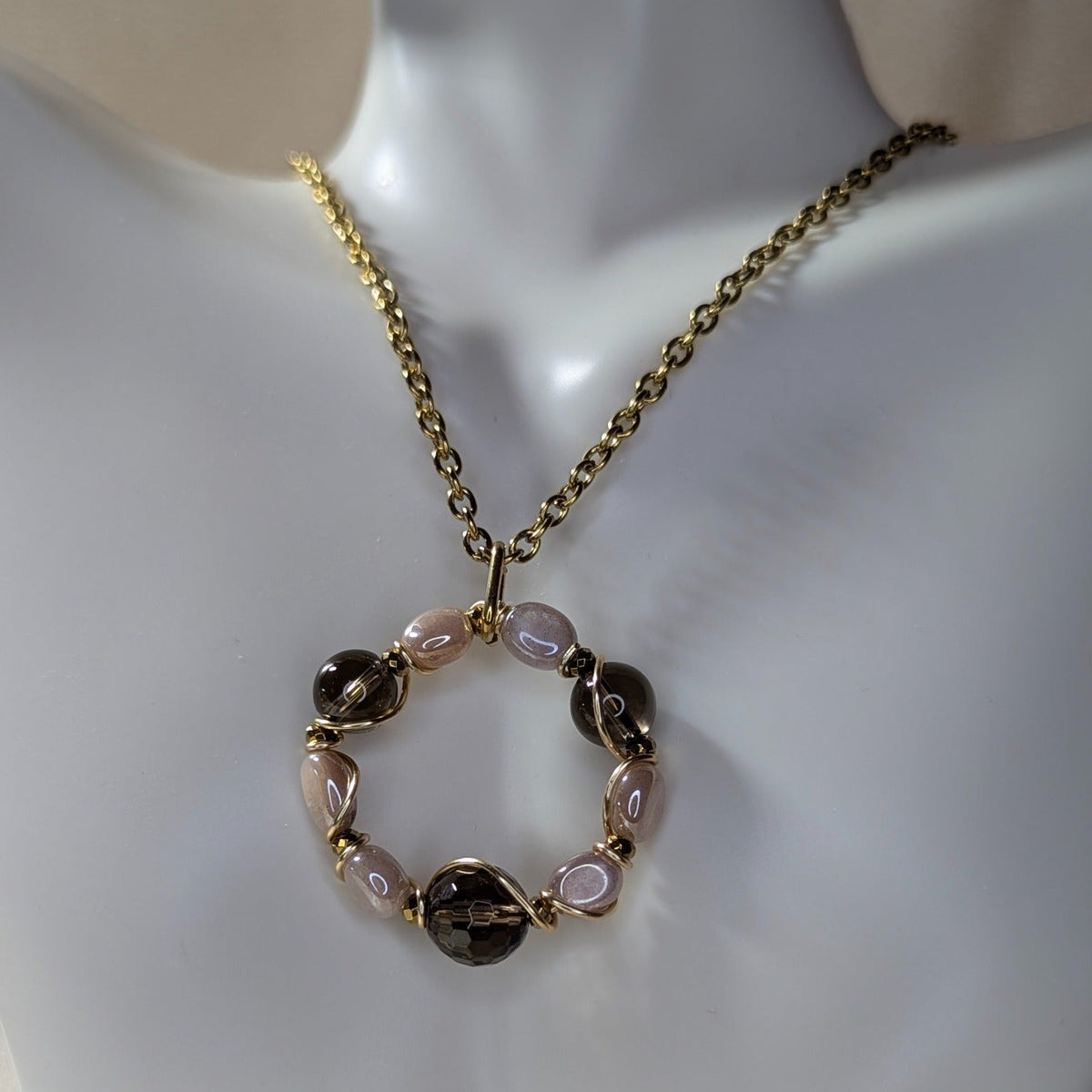 Smoky Quartz &amp; Moonstone Necklace — In the Round