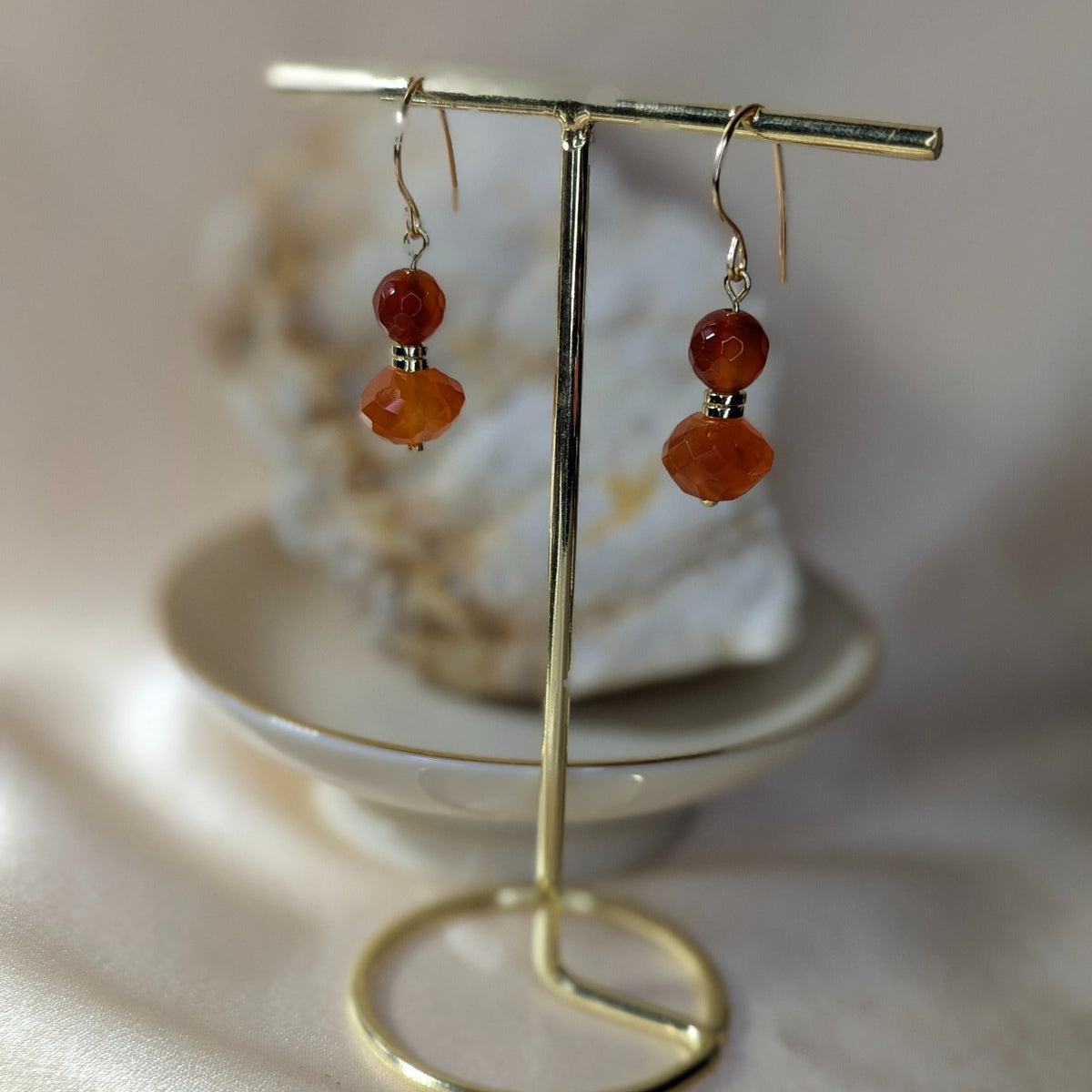Carnelian Double Drop Earrings