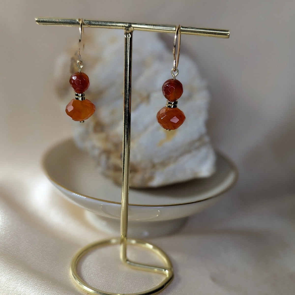 Carnelian Double Drop Earrings
