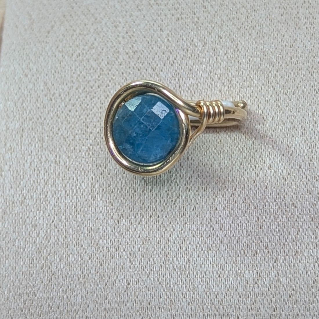Ring:  Coin Shaped Wire Bezeled Adjustable Ring