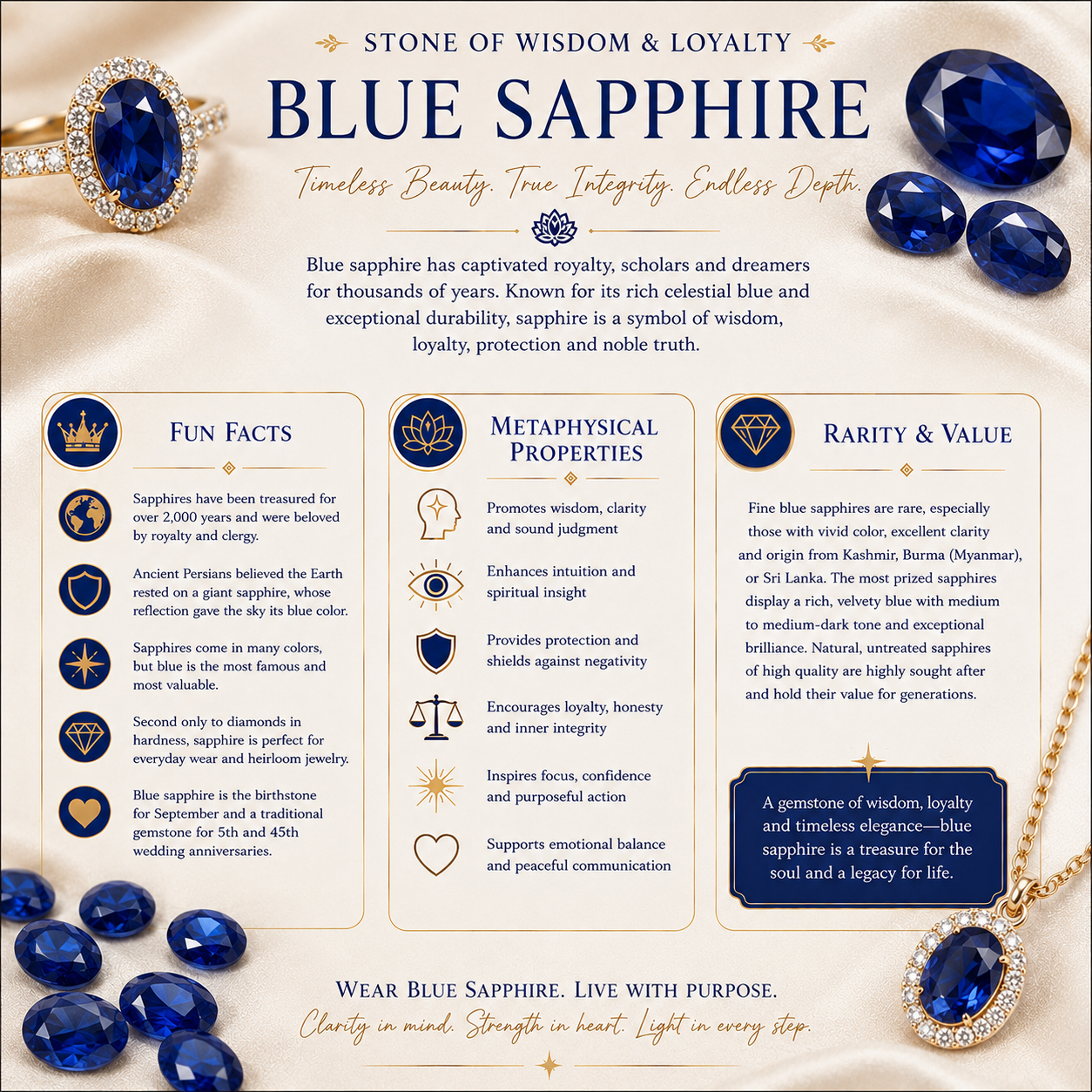 Blue Sapphire Threader Earrings – Gold Over Stainless Steel Minimalist Jewelry
