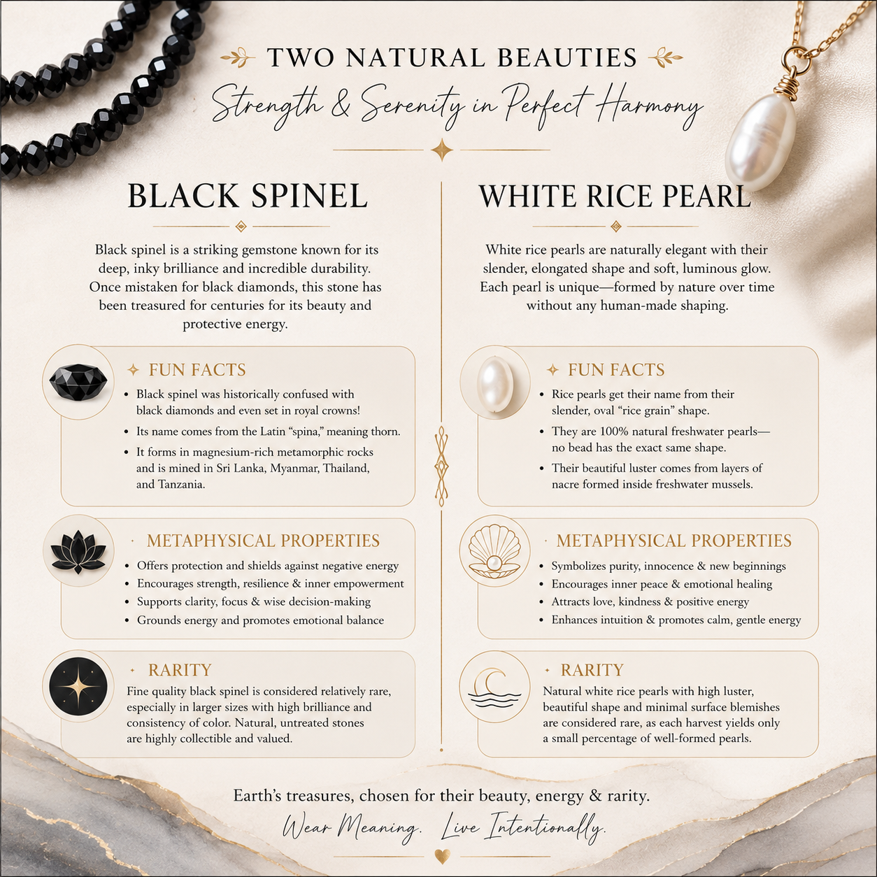 Black Spinel &amp; Cultured Pearl Necklace