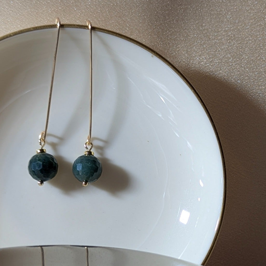 Indian Agate Geometric Drop Earrings