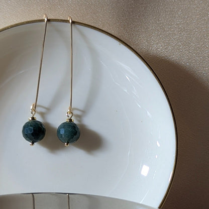 Indian Agate Geometric Drop Earrings