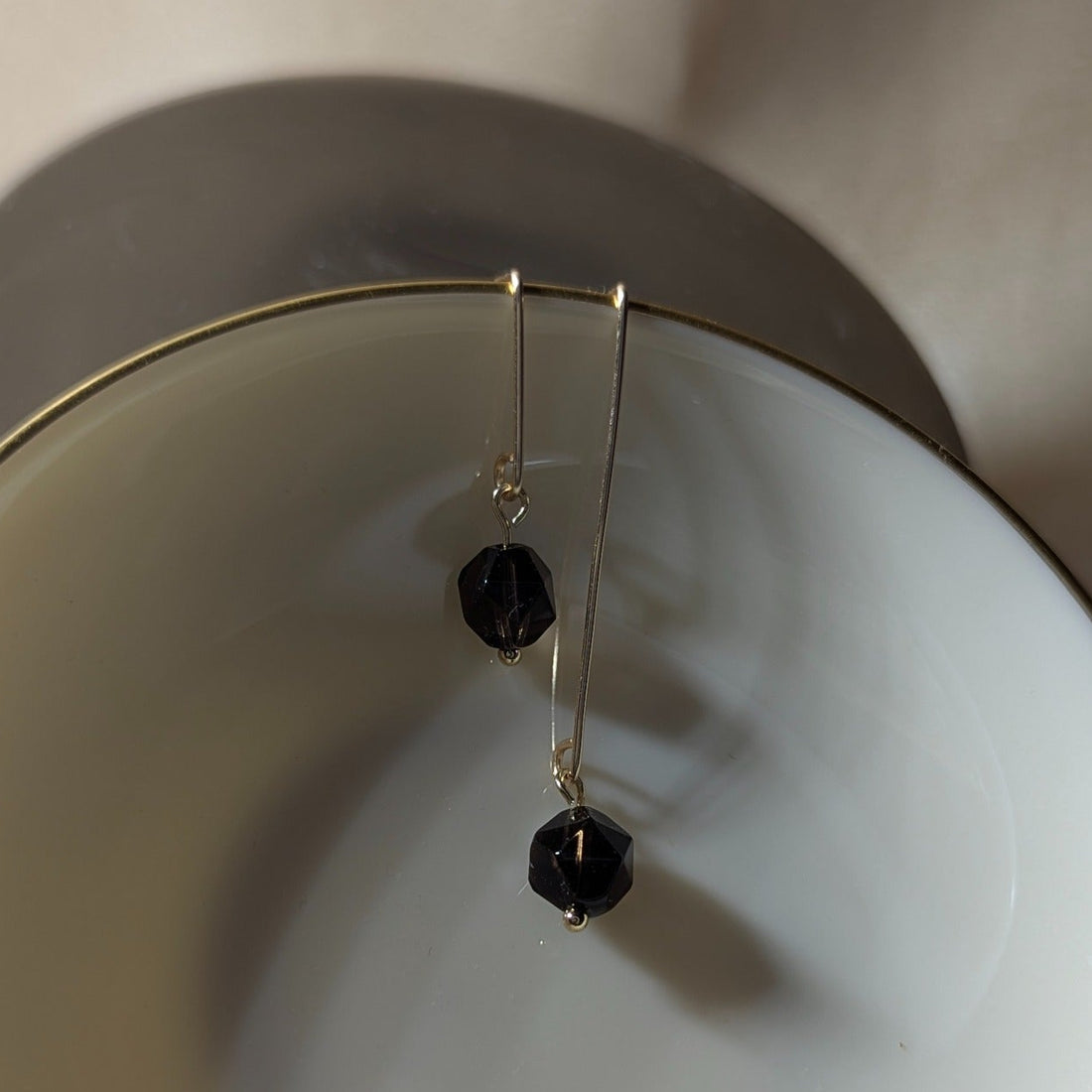 Asymmetrical Smoky Quartz Drop Earrings
