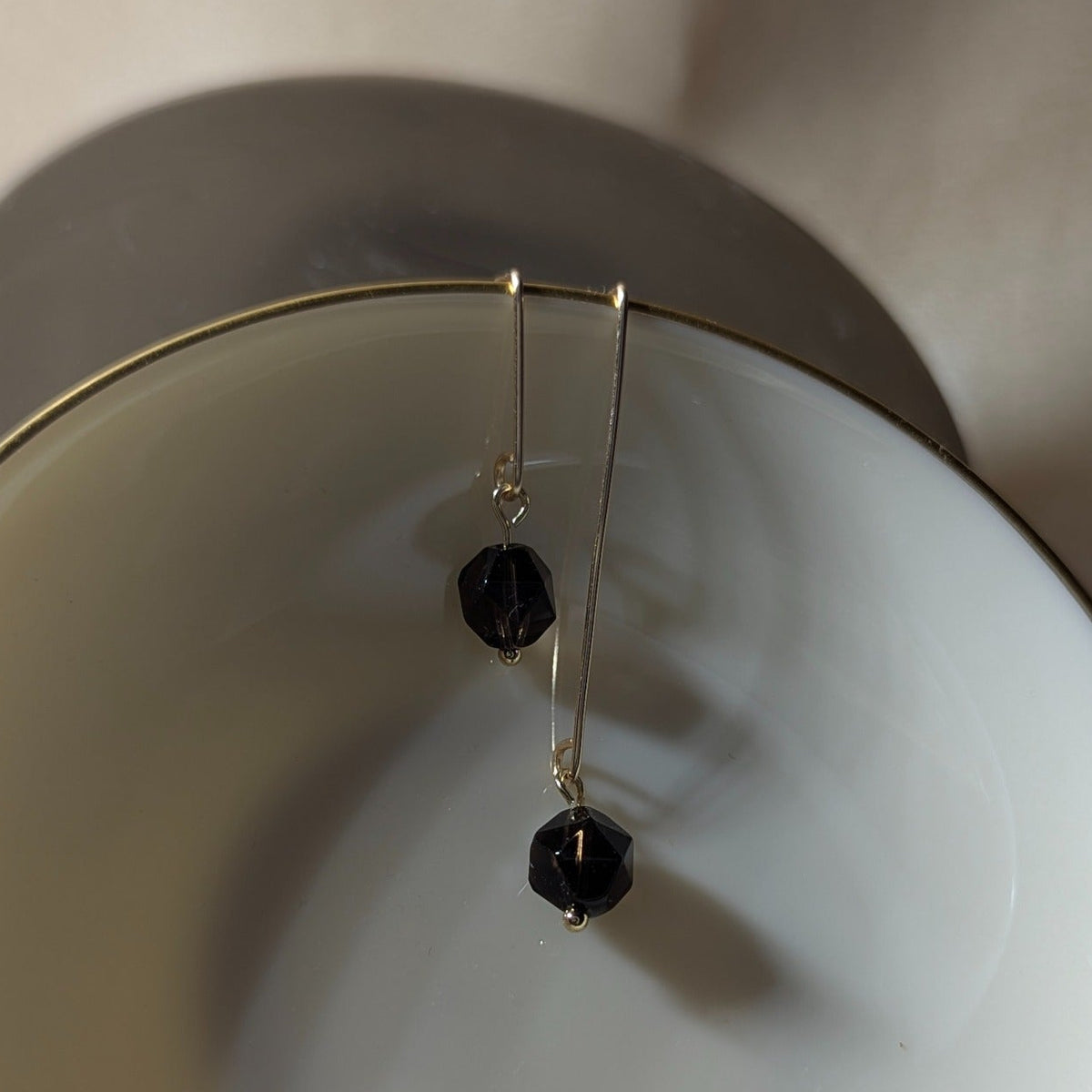 Asymmetrical Smoky Quartz Drop Earrings