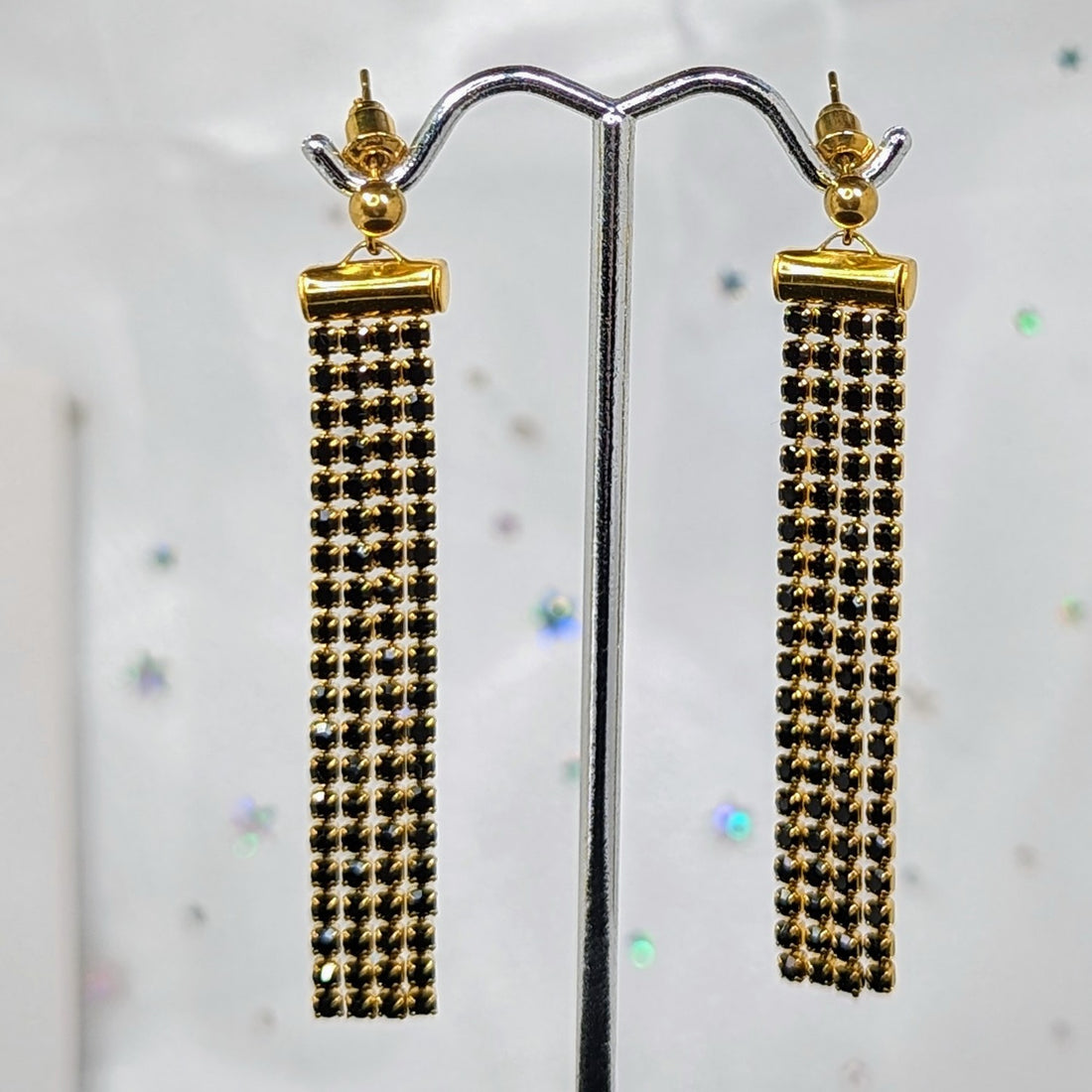 Earrings: Rhinestone Crystal Super Sparkle Dangle ball post for pierced ears